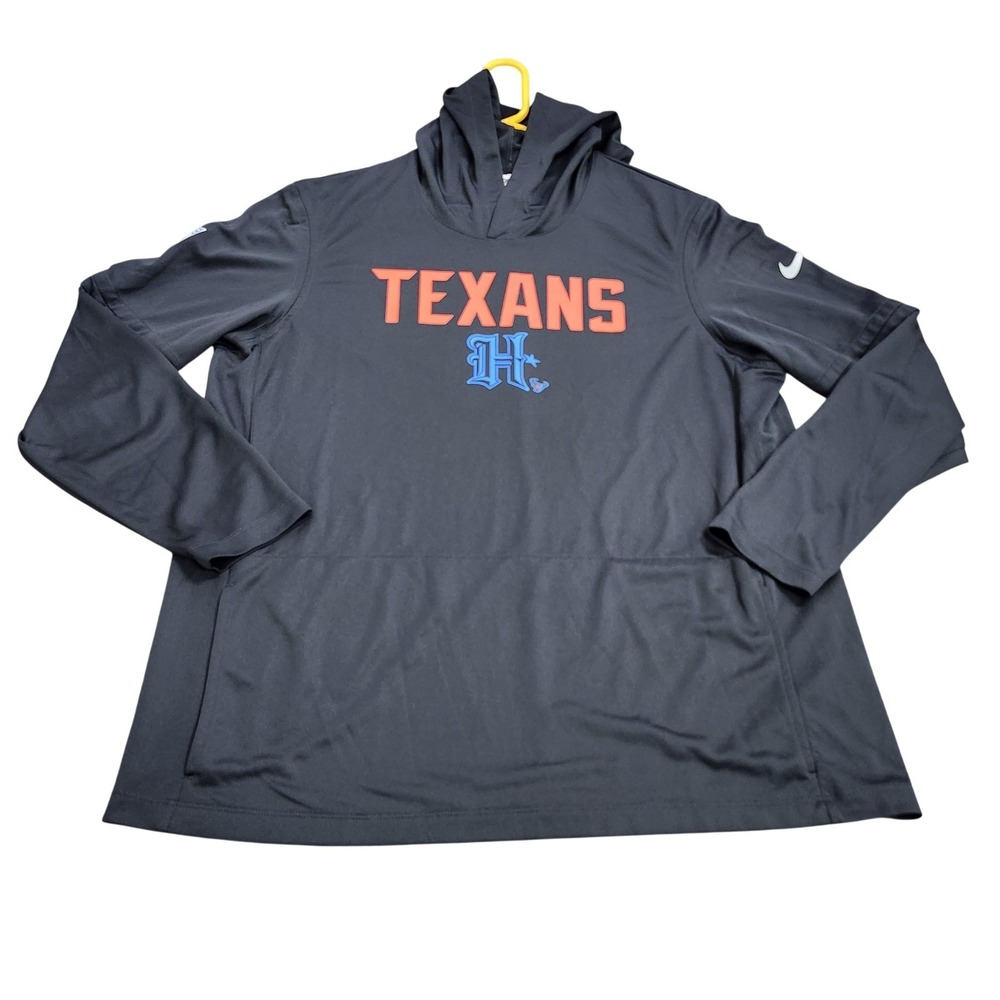 Houston Texans Shirt Mens XL Black NFL Football Long Sleeve Nike Dri-FIT Hoodie